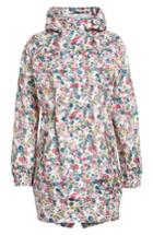 Women's Joules Right As Rain Packable Print Hooded Raincoat - Ivory