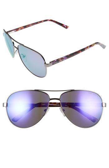 Women's Ted Baker London 60mm Aviator Sunglasses - Gunmetal