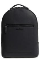 Men's Salvatore Ferragamo Leather Backpack - Black