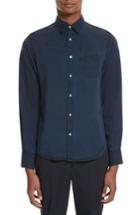 Men's Officine Generale Twill Sport Shirt - Blue