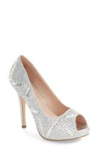 Women's Lauren Lorraine Elissa - 3 Peep Toe Pump .5 M - Metallic