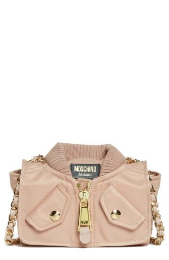 Moschino Small Biker Jacket Nylon Shoulder Bag -