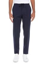 Men's Hugo Banks Flat Front Stretch Wool Trousers R - Blue