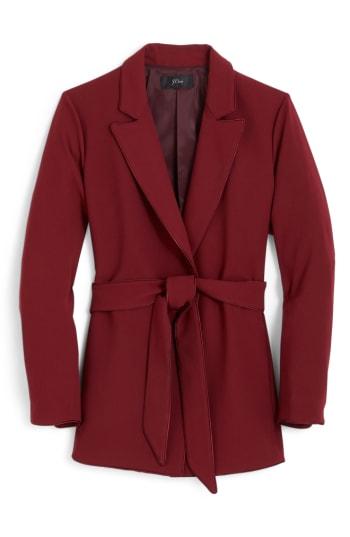 Women's J.crew 365 Crepe Wrap Blazer - Burgundy