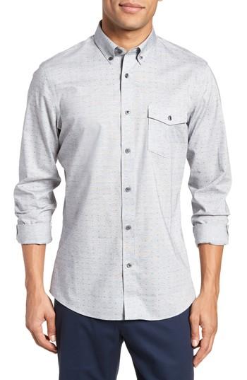 Men's Nordstrom Men's Shop Trim Fit Dobby Sport Shirt - Blue