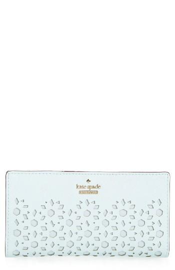 Women's Kate Spade New York Cameron Street - Stacy Perforated Leather Wallet - Blue