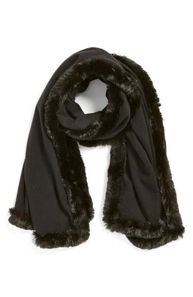 Women's Badgley Mischka Faux Fur Trim Wrap