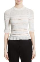 Women's 3.1 Phillip Lim Pointelle Lace Raglan Tee - White