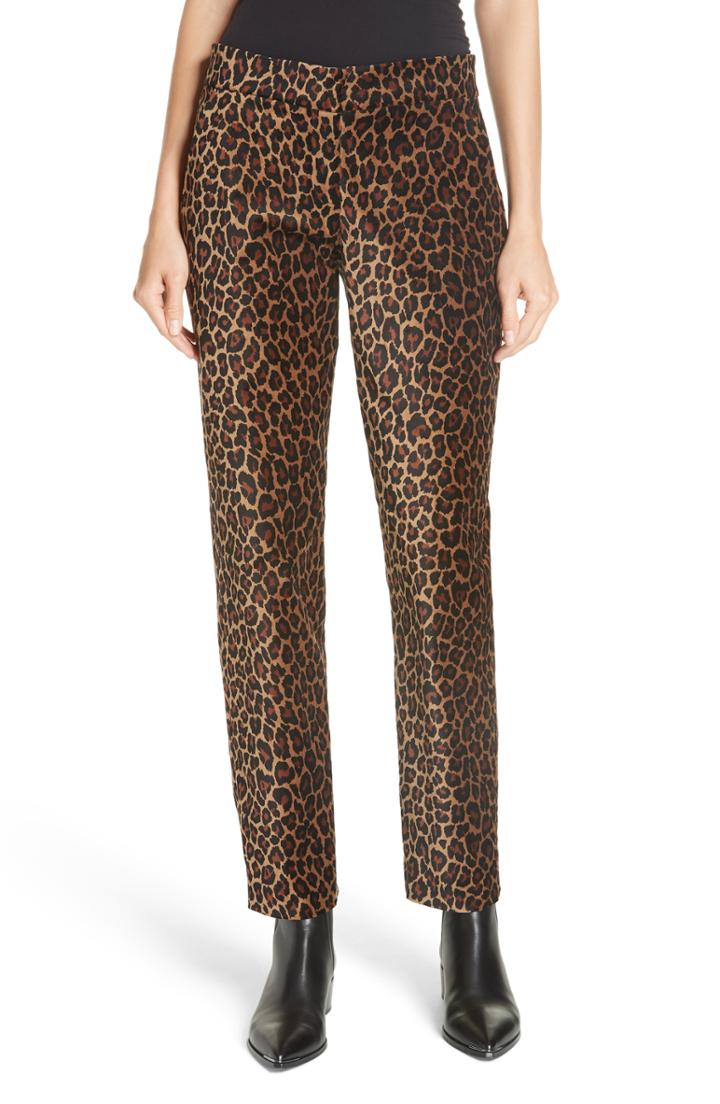 Women's A.l.c. Harrison Marina Leopard Print Pants - Ivory