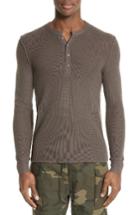 Men's Ovadia & Sons Zack Waffle Knit Wool Henley - Brown