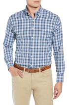 Men's Peter Millar Flint Check Performance Sport Shirt - Blue