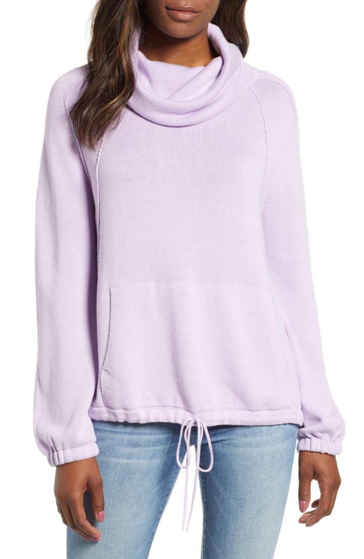 Women's J.crew Point Sur Colorblock Pointelle Crewneck Sweater - Grey