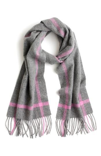Women's J.crew Contrast Border Stripe Cashmere Scarf