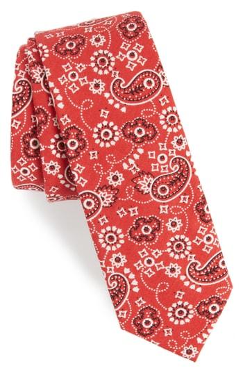 Men's 1901 Orduna Paisley Cotton Tie, Size - Red