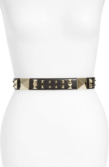 Women's Valentino Garavani Lovestud Calfskin Leather Belt