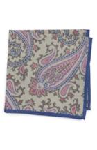 Men's Ted Baker London Paisley Wool Pocket Square, Size - Grey