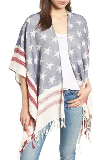 Women's Steve Madden American Boho Jacquard Topper, Size - Blue