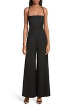 Women's Milly Italian Wool Gabardine Apron Jumpsuit - Black