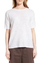 Women's Eileen Fisher Organic Linen & Cotton Knit Pullover - White