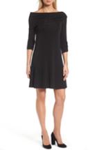 Petite Women's Karen Kane Jackie Drape Neck Jersey Dress P - Black