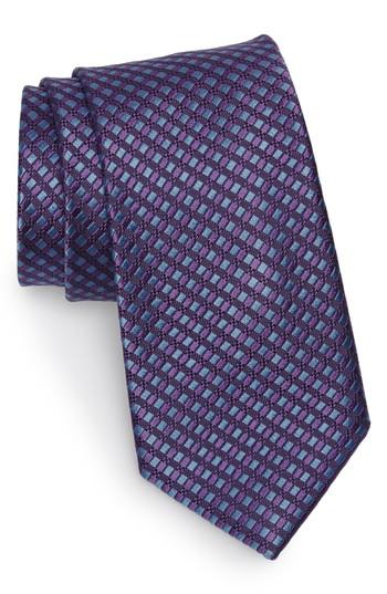 Men's Nordstrom Men's Shop Nathan Neat Silk Tie, Size - Purple