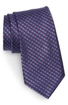 Men's Nordstrom Men's Shop Nathan Neat Silk Tie, Size - Purple