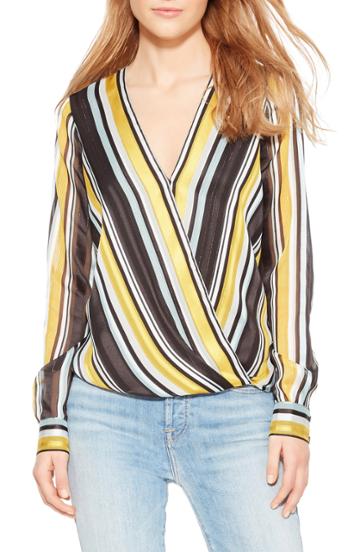 Women's Parker Lola Faux Wrap Blouse, Size - Black