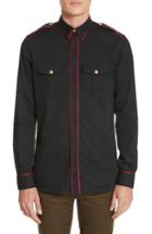 Men's Givenchy Piped Officer Shirt - Black