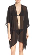 Women's Nordstrom Chiffon Cover-up Kimono, Size - Black