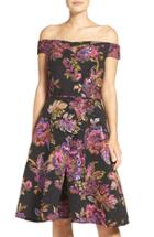 Women's Adrianna Papell Metallic Jacquard Fit & Flare Dress - Pink