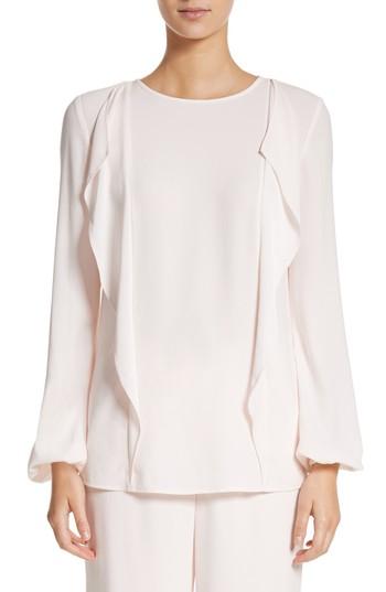 Women's St. John Collection Satin Back Crepe Blouse - Pink
