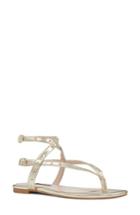 Women's Nine West Simcha Studded Wraparound Sandal M - Metallic