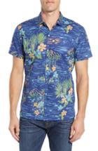 Men's Tori Richard Bali Trim Fit Sport Shirt, Size - Blue