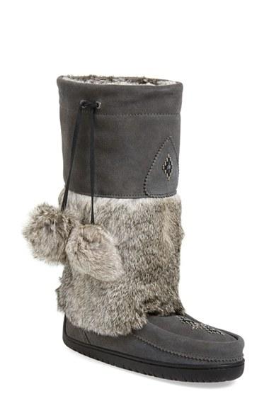 Women's Manitobah Mukluks 'snowy Owl' Genuine Fur & Suede Mukluk M - Grey