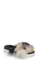 Women's Stuart Weitzman Sublime Genuine Fox Fur Slide Sandal .5 M - Black