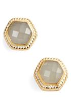 Women's Anna Beck Grey Moonstone Hexagon Stud Earrings