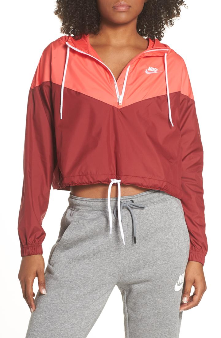 Women's Nike Nsw Crop Anorak - Red