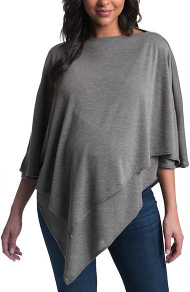 Women's Bun Maternity Cozy Up Maternity/nursing Poncho - Grey