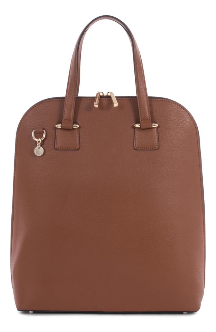 Celine Dion Triad Leather Satchel - Brown