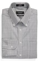 Men's Nordstrom Men's Shop Traditional Fit Non-iron Gingham Dress Shirt .5 - 32 - Grey