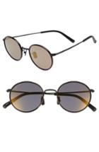 Women's Diff Daisy 57mm Polarized Round Lens Sunglasses - Matte Black/ Grey Blue