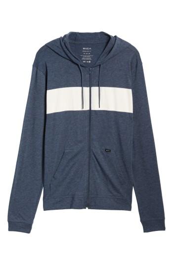 Men's Rvca Line Up Colorblocked Zip Hoodie - Blue