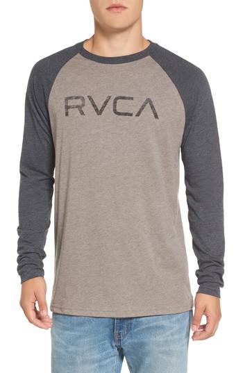 Men's Rvca Logo Graphic Long Sleeve T-shirt, Size - Grey