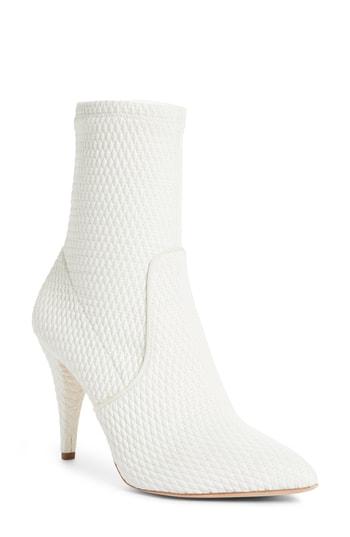 Women's Alice + Olivia Hedde Pointy Toe Bootie .5 M - White
