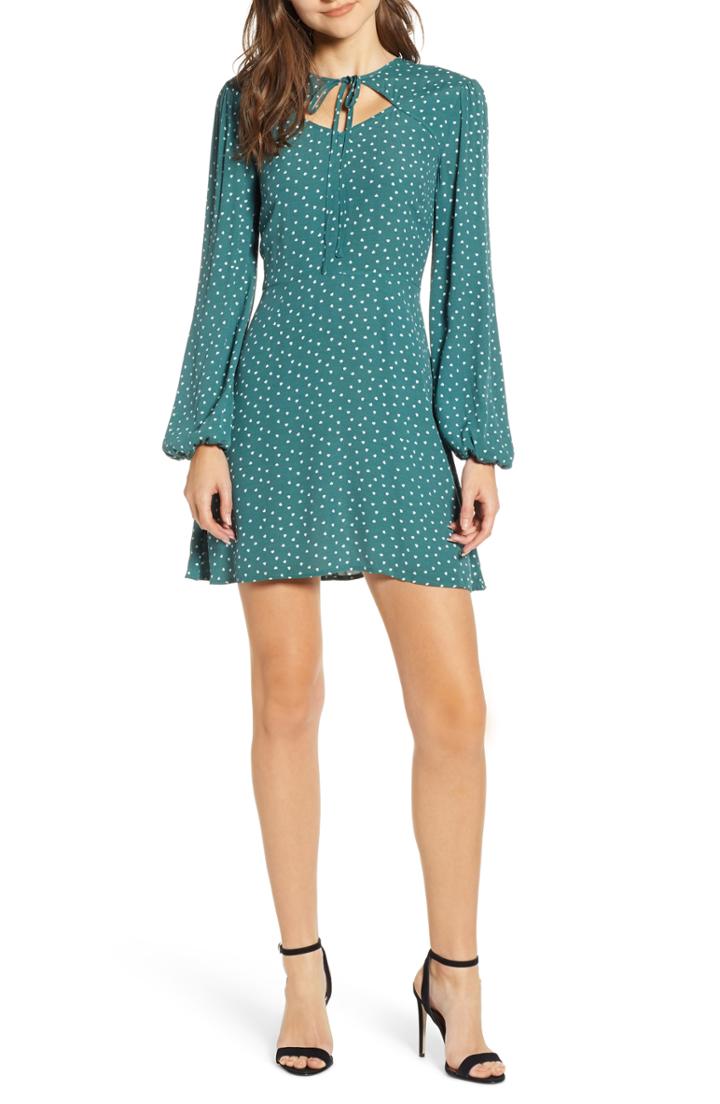 Women's The Fifth Label Amore Heart Print Cutout Minidress - Green