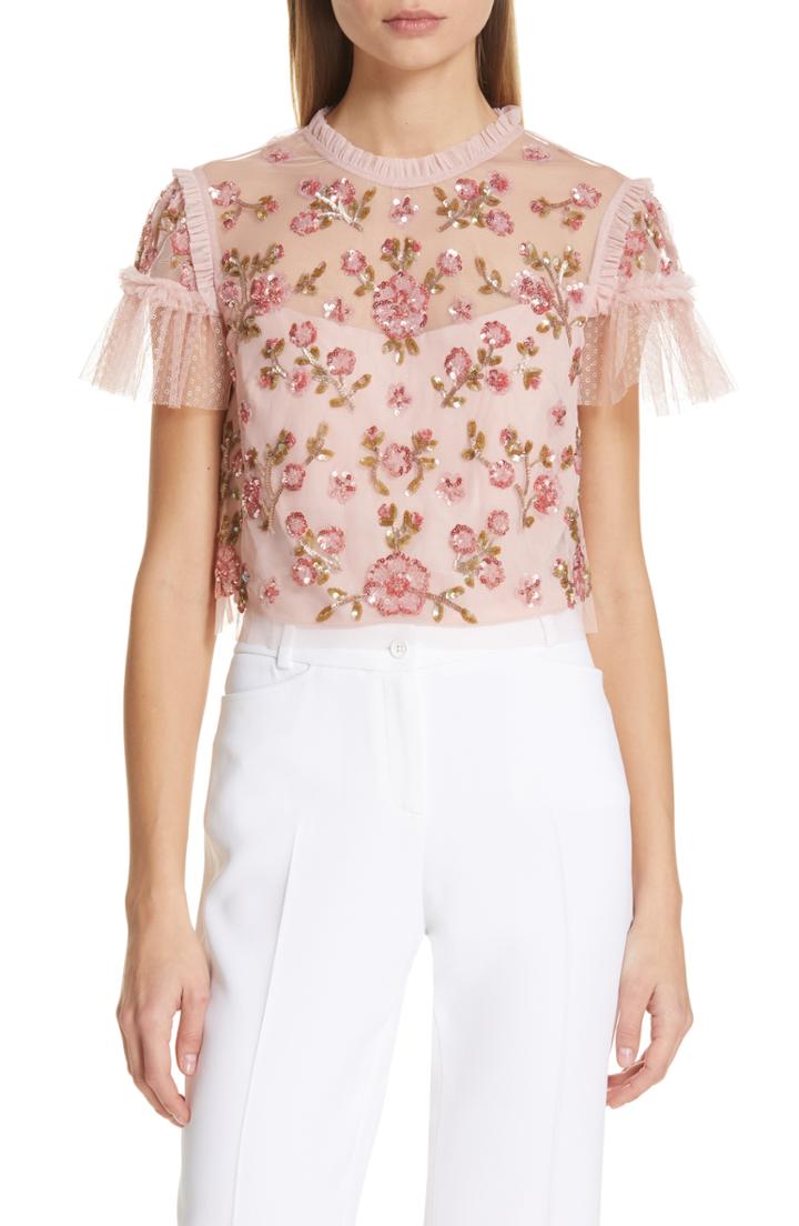 Women's Needle & Thread Carnation Sequin Top - Pink