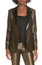 Women's Alice + Olivia Robert Notch Collar Metallic Blazer - Black