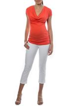 Women's Pietro Brunelli 'ginestra' Cowl Neck Maternity/nursing Tunic - Purple