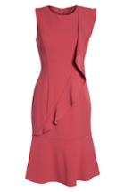 Women's Adrianna Papell Ruffle Crepe Dress - Pink