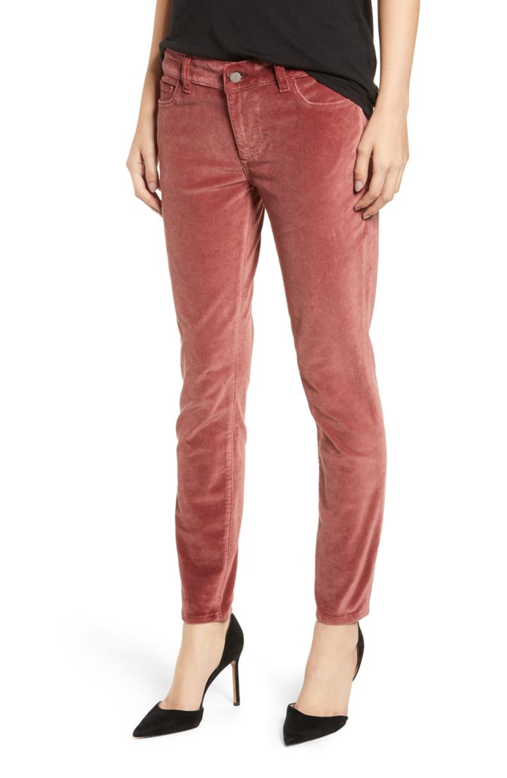 Women's Dl1961 Margaux Instasculpt Skinny Velveteen Pants - Red